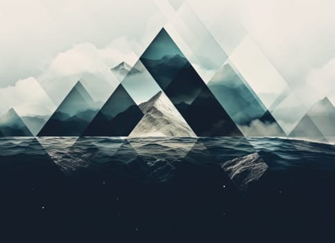 abstract ocean background with geometry shapes and water waves tide comeliness