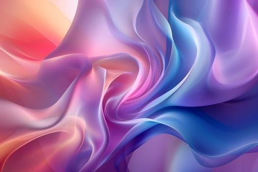 Abstract pastel colored wavy silky matter background. Neural network generated in January 2024. Not based on any actual scene or pattern.