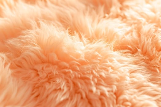 Peach fuzz color fluffy fur full-frame background. Neural network generated in January 2024. Not based on any actual scene or pattern.