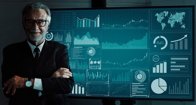Data Analysis for Business and Finance Concept. interface showing future computer technology of profit analytic, online marketing research and information report for digital business strategy. uds