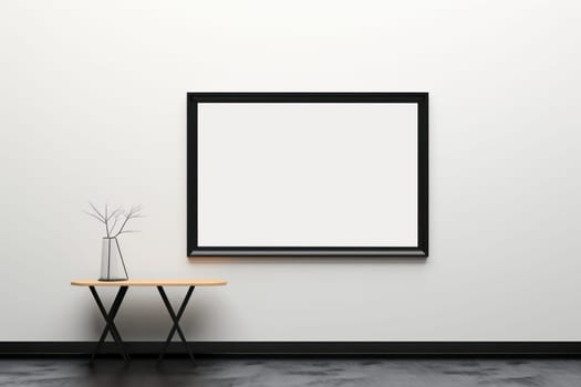 minimalist living room blank frame mockup . Generative AI.