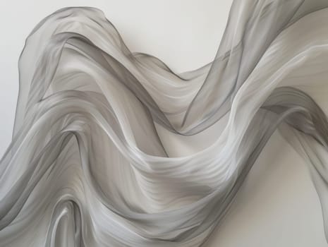 Wavy White Silk Smooth Flowing Background. Satin Luxurious Textile Background. Ai generated