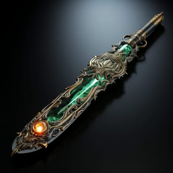 Magical Sword 3D Illustration. Mystical Graphic Asset isolated. Ai generated