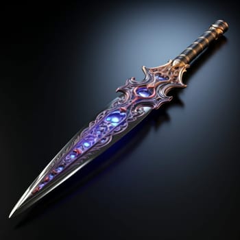 Magical Sword 3D Illustration. Mystical Graphic Asset isolated. Ai generated