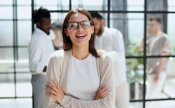 Portrait of a young business woman in an modern office