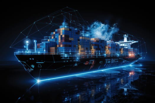 Global business logistics import export and container cargo freight ship, generative AI.