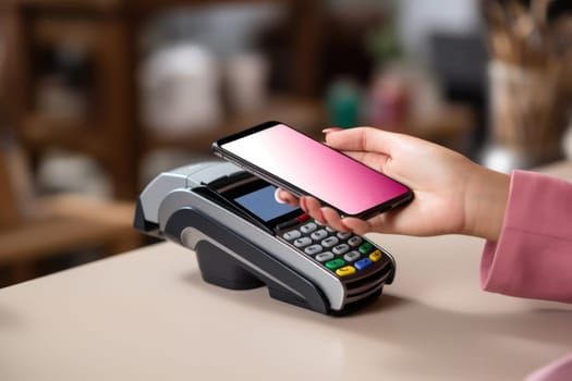 Making Contactless Payment, credit card and mobile -Transaction-Communication . Generative AI.