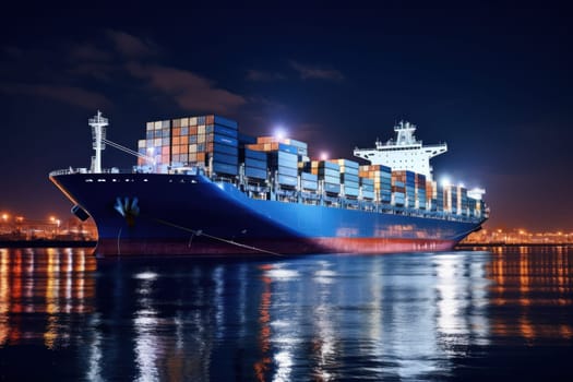 Global business logistics import export and container cargo freight ship, generative AI.