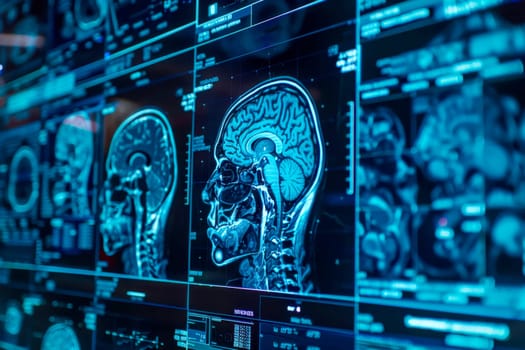 High-resolution medical brain scan display for advanced diagnostics.ai generative.
