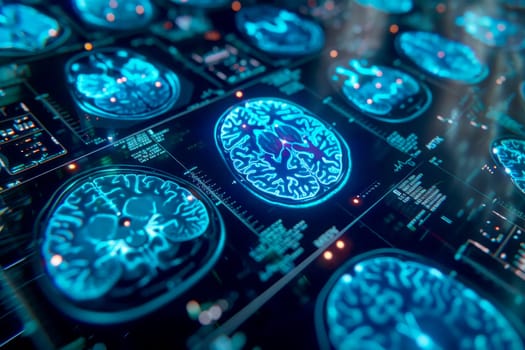 High-resolution medical brain scan display for advanced diagnostics.ai generative.