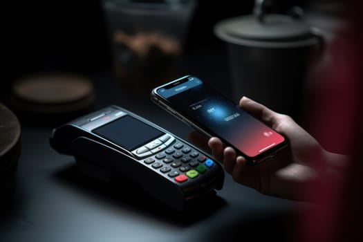 Making Contactless Payment, credit card and mobile -Transaction-Communication . Generative AI.