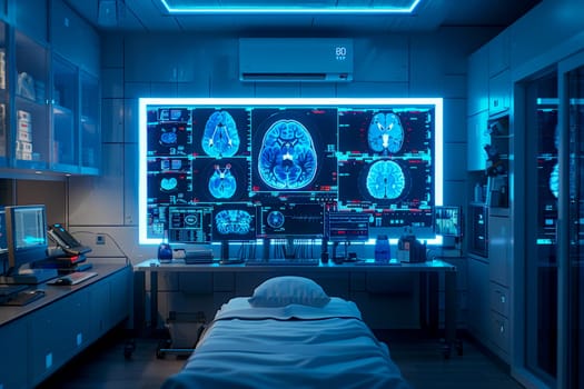 High-resolution medical brain scan display for advanced diagnostics.ai generative.