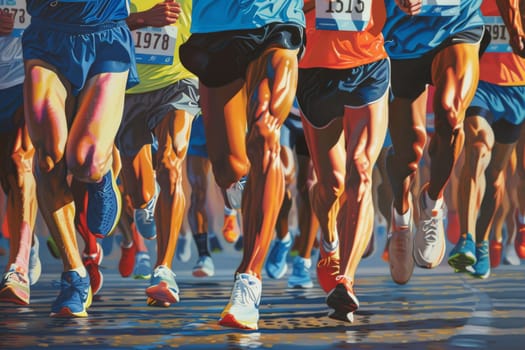 Colorful Running marathon poster, sport and activity background, colorful banner design illustration.