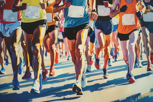Colorful Running marathon poster, sport and activity background, colorful banner design illustration.