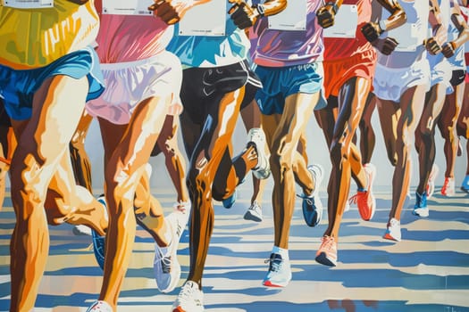 Colorful Running marathon poster, sport and activity background, colorful banner design illustration.