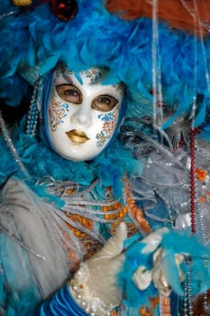 VENICE, ITALY - Febrary 7 2023: The masks of the Venice carnival 2024