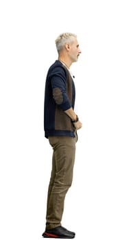 A man, full-length, on a white background.