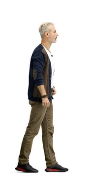 A man, full-length, on a white background.