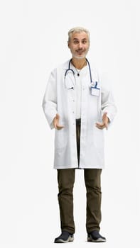 Doctor, full-length, on a white background.