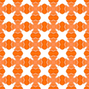 Medallion seamless pattern. Orange radiant boho chic summer design. Textile ready valuable print, swimwear fabric, wallpaper, wrapping. Watercolor medallion seamless border.