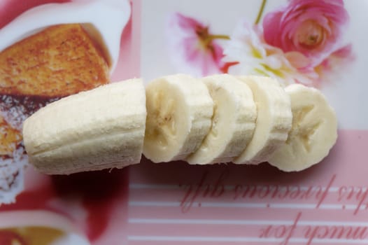 fresh organic banana in a plate on the table