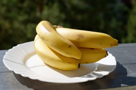 banana on white plate