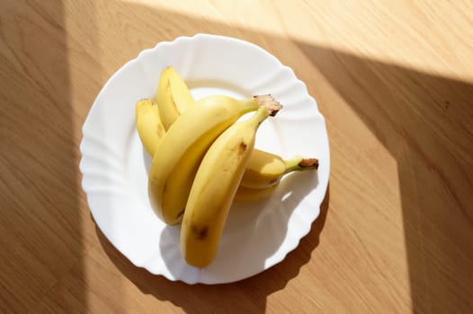 banana on white plate