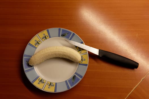 banana on white plate