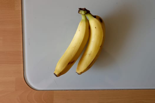 banana on white plate