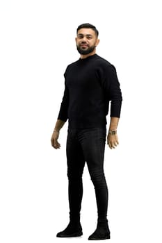 A man, full-length, on a white background.