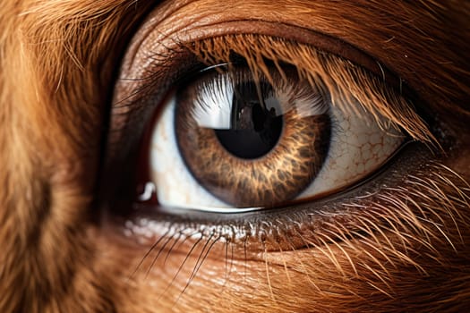 Closeup of a pony eye, macro shot. ai generated