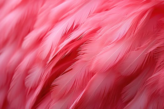 Beautiful pink flamingo feathers, texture. ai generated