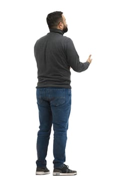 A man, full-length, on a white background.