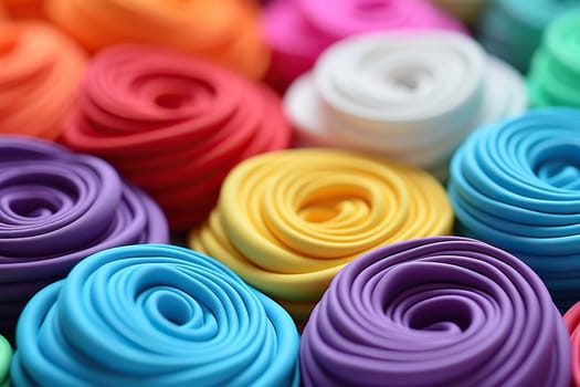 Multi-colored plasticine for children's creativity. Horizontal background.