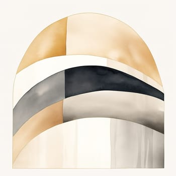 Sleek minimalist watercolor print in a Nordic design. Abstract art. Muted colors. Perfect for modern interiors and contemporary spaces. Scandinavian style. Geometric shapes. Square. Generative AI