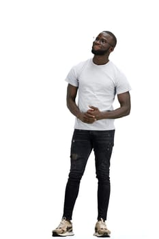 A man, full-length, on a white background.