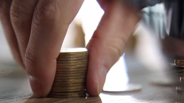 A stack of coins savings for business.