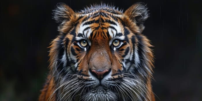 Painting of a tiger with oil technique. Wall art