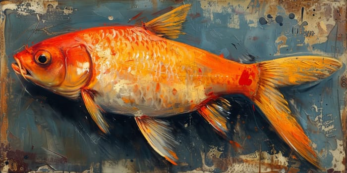 Color paint watercolor art Fish aquarium Animals wildlife illustration.