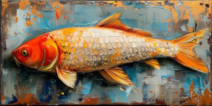 Color paint watercolor art Fish aquarium Animals wildlife illustration.