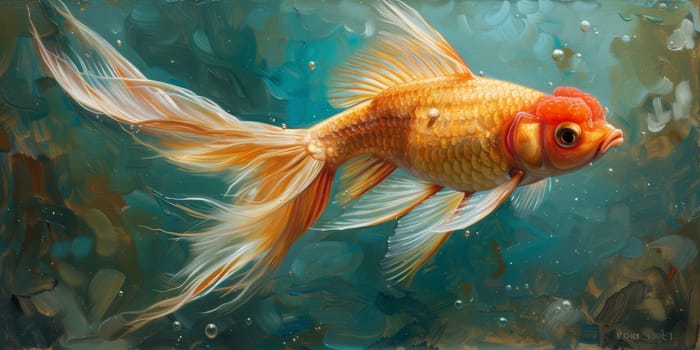 Color paint watercolor art Fish aquarium Animals wildlife illustration.