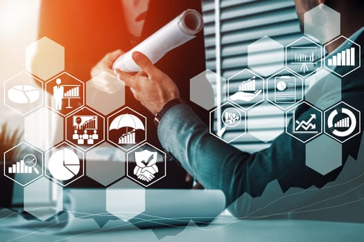 Data Analysis for Business and Finance Concept. interface showing future computer technology of profit analytic, online marketing research and information report for digital business strategy. uds