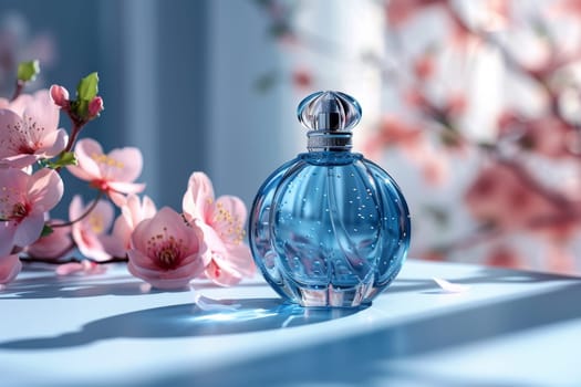 Mockup luxury perfume bottle. cosmetic concept. Generative AI.