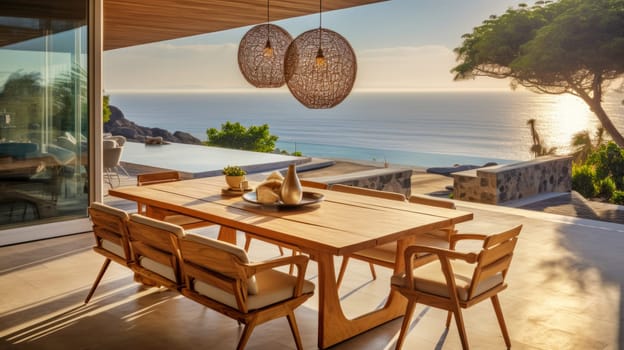 Dining Room with stunning sea view.