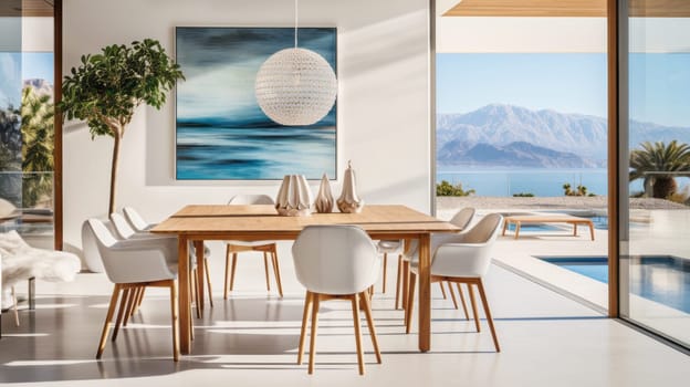 Dining Room with stunning sea view.