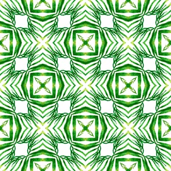 Chevron watercolor pattern. Green amazing boho chic summer design. Textile ready nice print, swimwear fabric, wallpaper, wrapping. Green geometric chevron watercolor border.