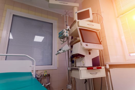 Interior of new operating room with equipment in a modern clinic