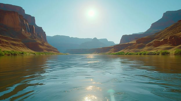 A view of a river in the middle of some mountains