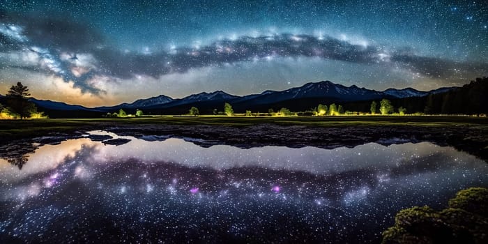 Mesmerizing beauty of the stars, moon, and celestial phenomena in the night sky. Generative AI