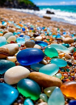 beautiful blue stones on the seashore. Selective focus. nature.